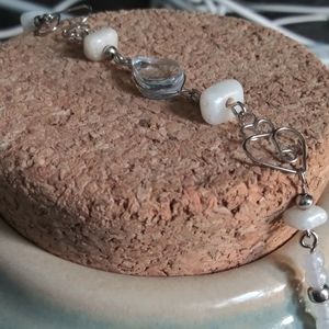 3 for $12 Clear Semi Precious White Stone Bracelet